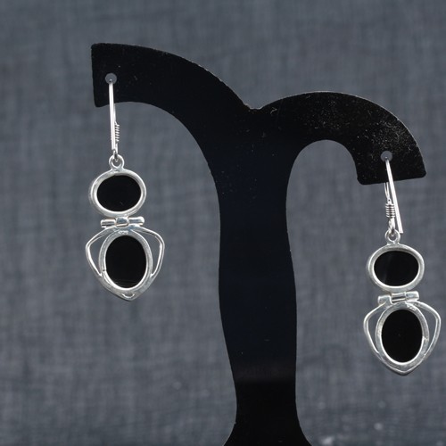 925 Silver Black Onyx Earring - Image 3