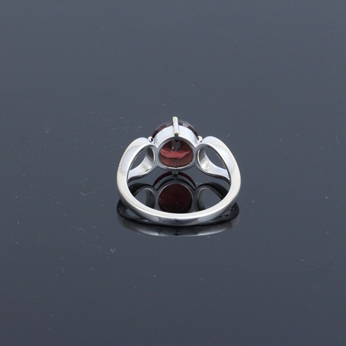 925 Silver Red Garnet Fancy Solitaire Ring - Image 4