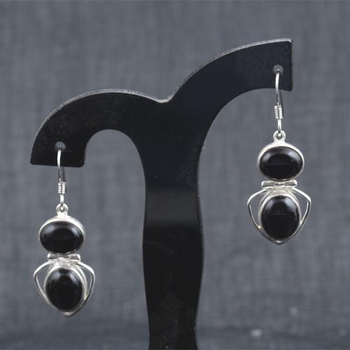 925 Silver Black Onyx Earring - Image 1