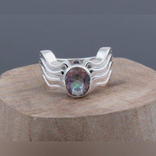 925 Silver Mystic Topaz Big And Bold Ring - Image 1