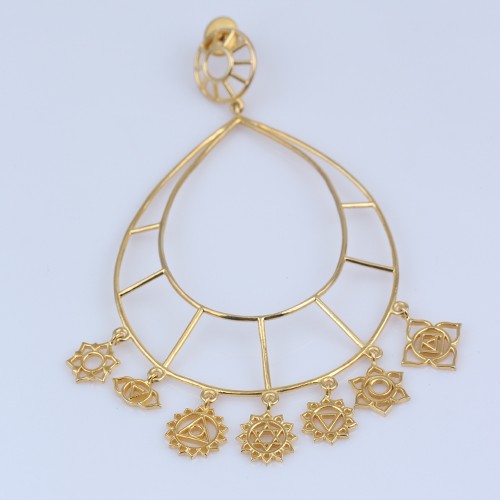 925 Silver Plain Big Size Earring With Yellow Gold Plating - Image 2