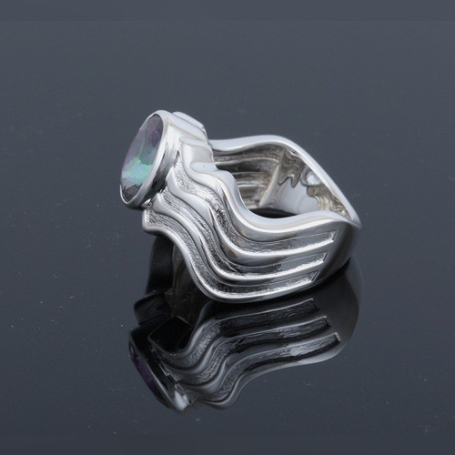 925 Silver Mystic Topaz Big And Bold Ring - Image 3