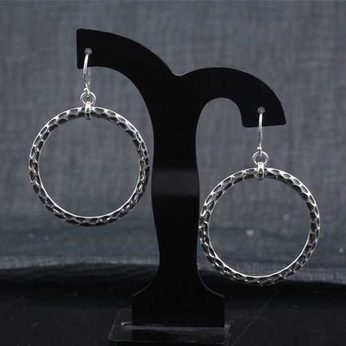 925 Silver Plain Dotted Circle Earring - Image 1