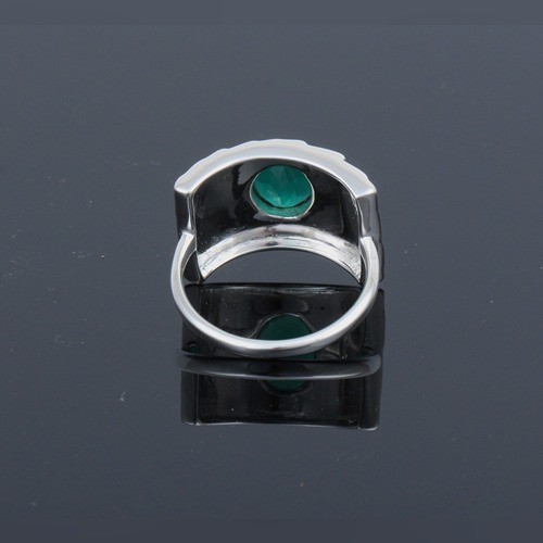 925 Silver Green Onyx Heavy Look Ring - Image 4