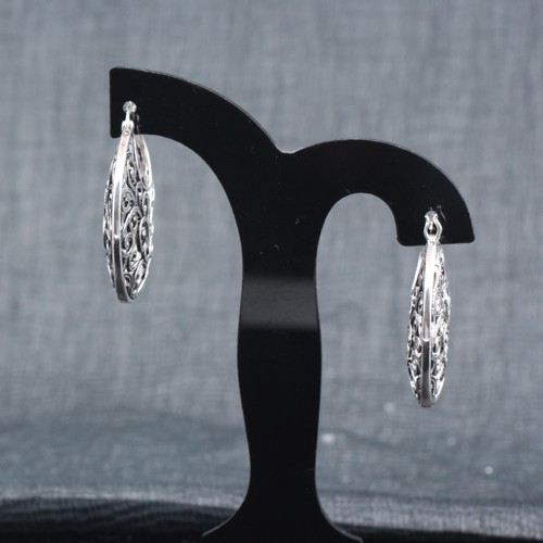 925 Silver Plain filigree Earring - Image 2