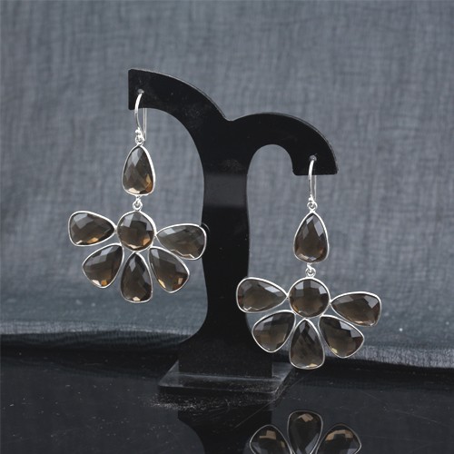 925 Silver Smoky Quartz Earring - Image 1