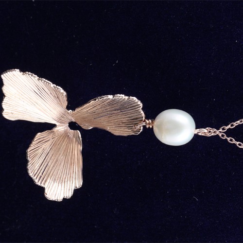 925 Silver Pendant With Pearl With Rose Gold Plating - Image 4