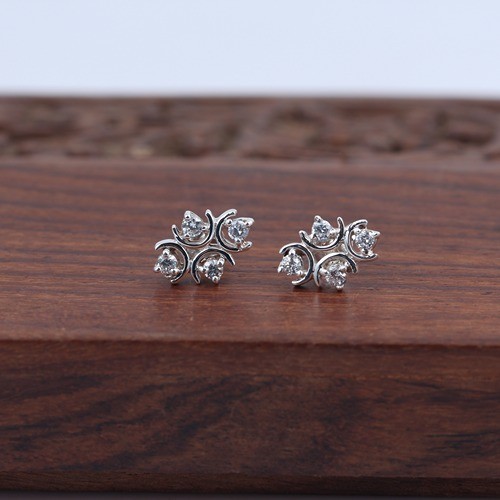 925 Silver Fancy Shape Wire Stud Earring - Image 1